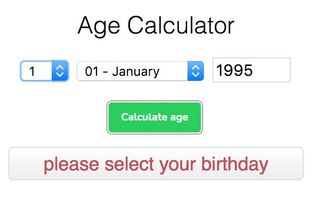 Age Calculate from Date of Birth