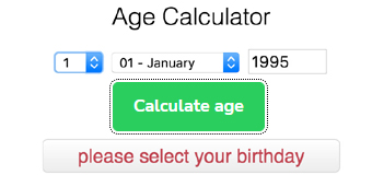 Age Calculate from Date of Birth